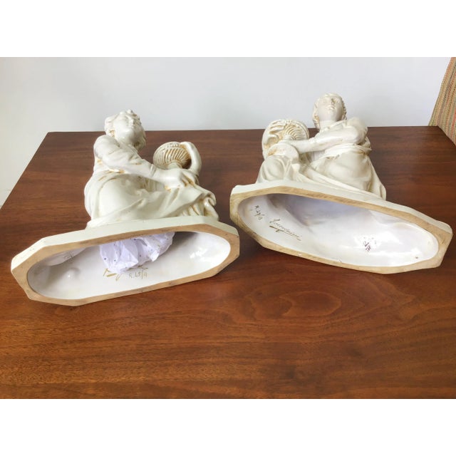 1950s Zaccagnini Italian Pottery Roman Greek Figural Candle Holders - a Pair For Sale - Image 9 of 11