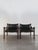 Modern Scandinavian Armchairs in Black Leather and Wood by Arne Norell, Sweden, 1960s, Set of 2 For Sale - Image 3 of 18