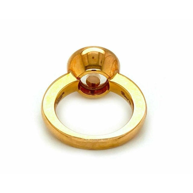 Transparent Mid 20th Century Chopard Happy Diamond 18k Rose Gold Round Ring - Size 6.5 For Sale - Image 8 of 8