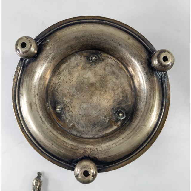 19th Century English Sheffield Silverplate Inkwell With Eagle Finial and Griffin Legs For Sale - Image 13 of 15