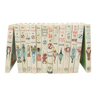 Vintage Complete Collection of Frank Baum Oz Books by Reilly & Lee - 14 Pieces For Sale