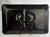 Late 20th Century Hand Painted Fleur De Lis Glass Platter – Black, Gold & Red Rectangular Serving Tray For Sale In Greensboro - Image 6 of 6