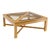 Beveled Smoked Glass Bird's-Eye Maple Brass Square Legs Coffee Table For Sale
