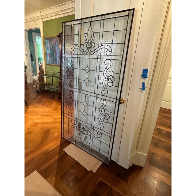 21st Century Traditional Leaded Glass Window 39.75 X 71 For Sale In Chicago - Image 6 of 12