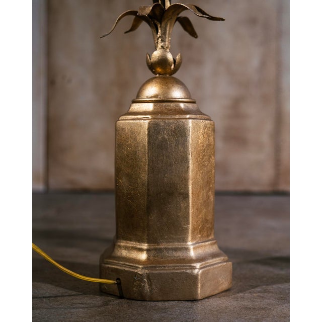 1980s Palm Leaf Table Lamps - a Pair For Sale - Image 4 of 8