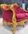 1980s Baroque Style Ruby Red Sofa – French Design With Gold Leaf Details For Sale - Image 10 of 12
