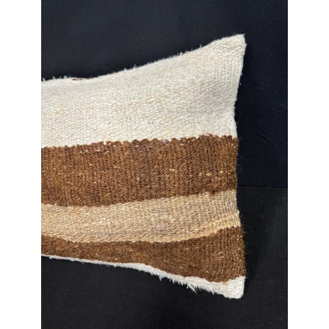 Turkish Hemp Pillow Cushion Natural Beige Brown Cushion Cover 14"x40" For Sale - Image 4 of 4