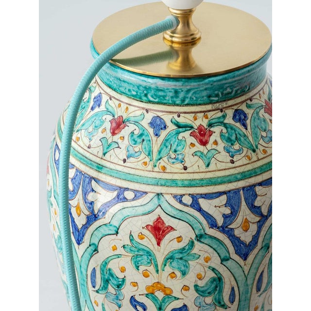 Spanish Andalusian Ceramic Table Lamp by Al Yarrar For Sale - Image 6 of 18