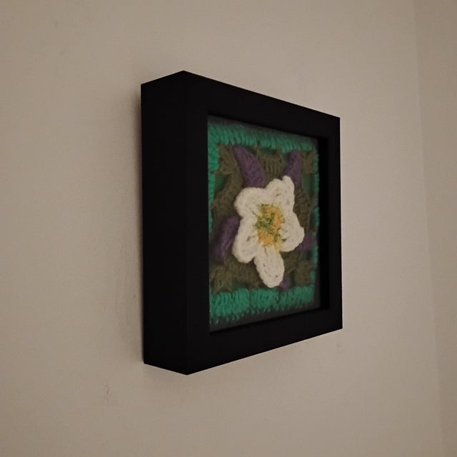 Colorado Columbine State Flower Fiber Art For Sale - Image 9 of 12
