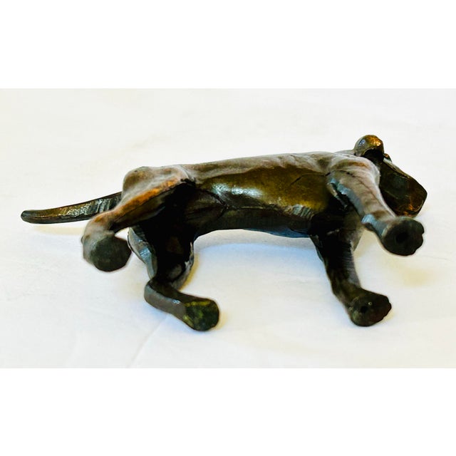 1970s Hound Settler Bronze Figure For Sale - Image 5 of 5