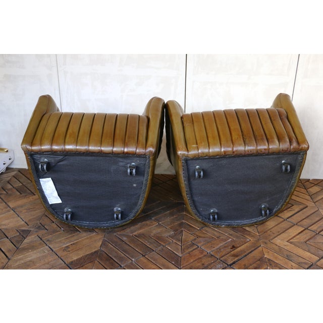 Vintage Pair of Leather Channel-Tufted Club Chairs by Martin/Brattrud, 1987 For Sale - Image 16 of 18