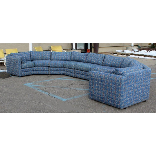 Mid Century Modern Large 5 Piece Curved Circular Sectional ...