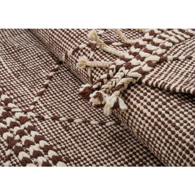 Textile Moroccan Flatweave Wool Rug by Azele Studio For Sale - Image 7 of 10