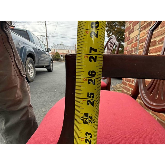 Pair of Antique Hepplewhite Style Arm and Side Chairs For Sale - Image 9 of 10