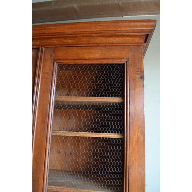 Wood Antique Oak Bookcase with Mesh Doors For Sale - Image 7 of 11