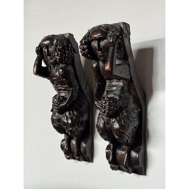 Hand-Carved Satyrs, 18th Century, Set of 2 For Sale - Image 11 of 12