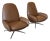 Hlynur Atlason for Design Within Reach Vala Sienna Leather Swivel Recliners, Pair For Sale