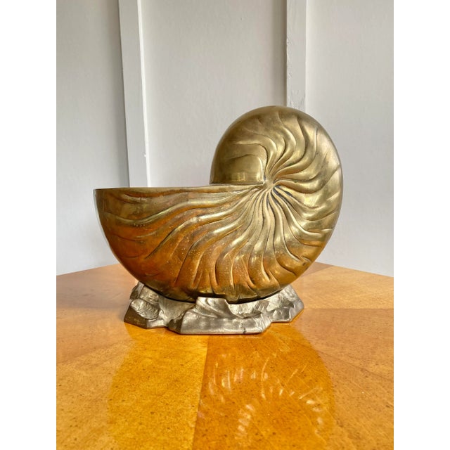 Large vintage brass nautilus planter. This would look great with your favorite plant, a small Christmas tree for the...