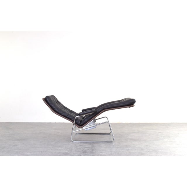 1960s Bauhaus Model Fenix Chaise Lounge in Leather and Chrome by Sam Larsson for Dux, 1960s For Sale - Image 5 of 17