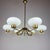 Mid-Century Brass and Opaline Glass Chandelier from Stilnovo, Italy, 1970s For Sale - Image 12 of 18