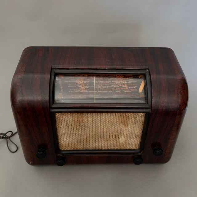 Vintage Model 443 A Valve Radio in Radica Wood from Siare, Milan, Italy For Sale - Image 6 of 14