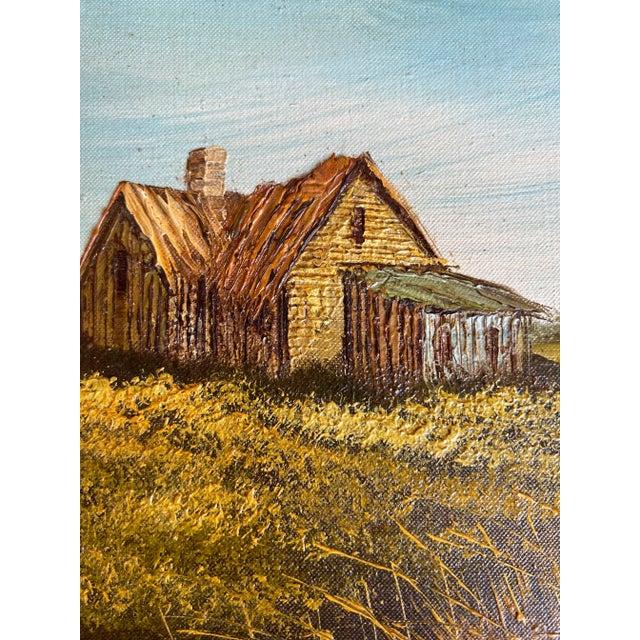 Vintage 1970’s Palette Knife Landscape Oil Painting 8 X 10” For Sale - Image 4 of 5