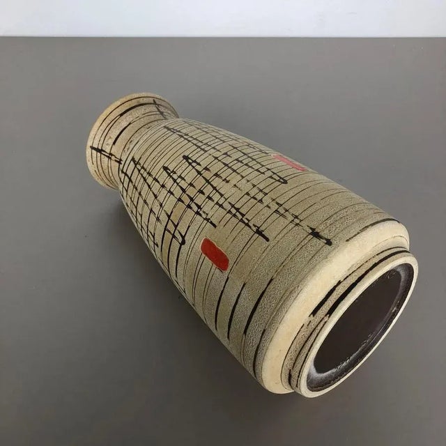 Large Op Art Abstract German Pottery Floor Vase from Bay Ceramics, 1960s For Sale - Image 12 of 15