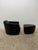Black Enzo Luca Art Deco Revival Leather Lounge Chairs and Footrests, 1990s - A Pair For Sale - Image 8 of 18
