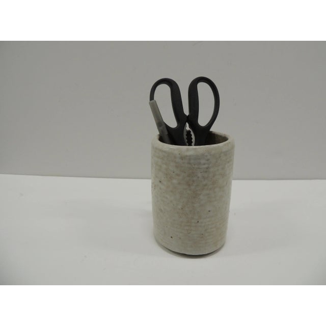 Mid-Century Modern MCM Soft Gray Color Glazed Decorative Ceramic Vase/Vessel For Sale - Image 3 of 6