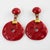 Contemporary Angela Caputi Gilded and Red Cinnabar Resin Dangle Clip Earrings For Sale - Image 3 of 8