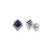 Metal 925 Silver Square Cut Iolite Gemstone Stud Earrings With Diamond- A Pair For Sale - Image 7 of 11