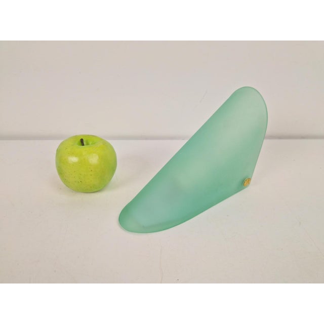 Vintage Triangular Conical Wall Sconces in Green Frosted Glass from Lumal-It, 1990s, Set of 2 For Sale - Image 15 of 16