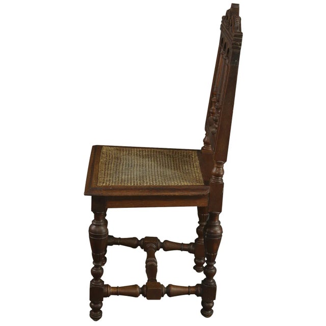 1920s Antique Dining Chair Oak For Sale - Image 5 of 9