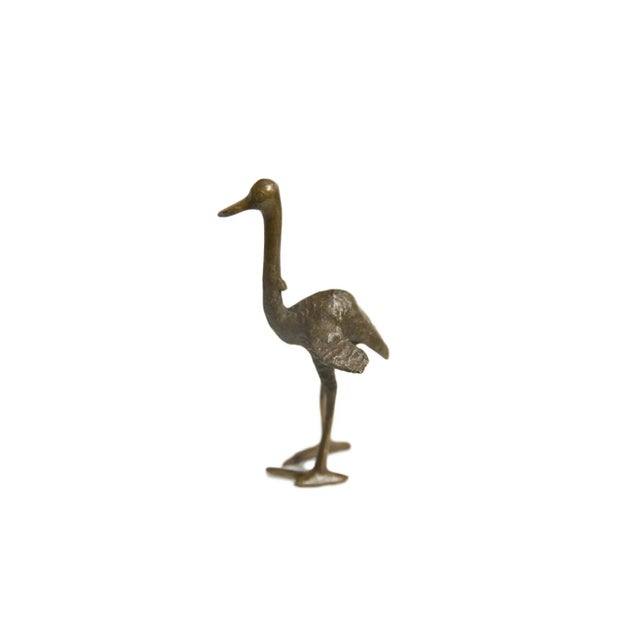 Medium Ostrich Standing Wings Open Vintage African Gold Weight For Sale In New York - Image 6 of 6