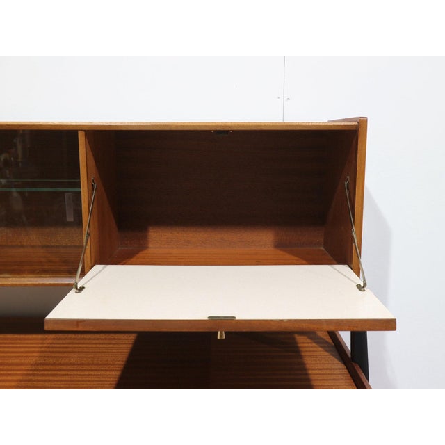 Wood Mid Century Modern Vintage Teak Afromosia Credenza Buffet by Nathan Danish Style For Sale - Image 7 of 14