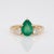 2020s Gia Certified Colombian Emerald & Natural Diamond Ring: Solid 14k Gold, Pear Cut, Size 6.75 For Sale - Image 5 of 9