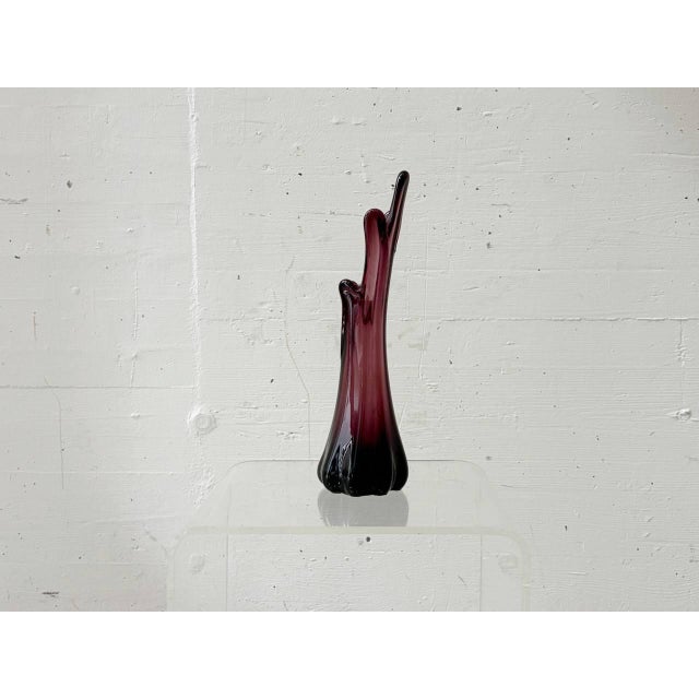 Vintage Murano Glass Vase in Violet, 1950s For Sale - Image 11 of 17