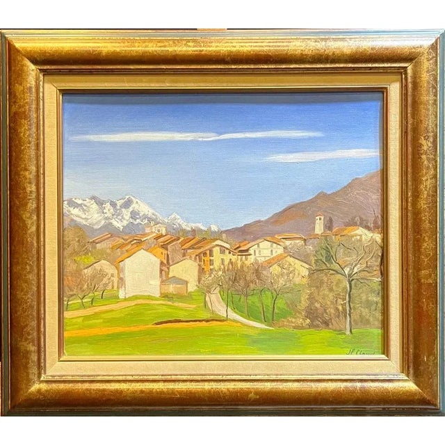 Jean Ferdinand Chomel, Salla Biellese, General View, 1947, Oil on Wood For Sale - Image 9 of 15