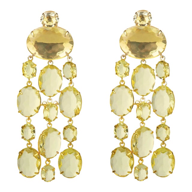 Marysol Statement Earrings in Lemon Quartz, a pair For Sale