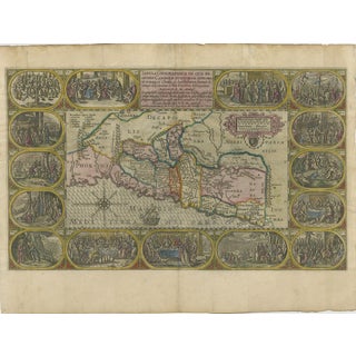 Map of the Holy Land with Biblical Vignettes by Petrus Plancius, Cloppenburg, 1625 For Sale