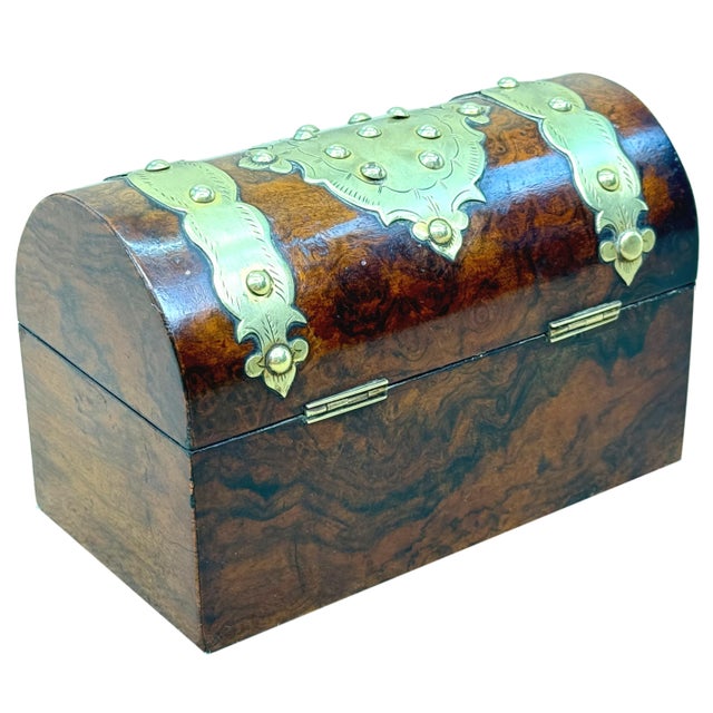 Burr Walnut Stationary Box, 1860s For Sale - Image 9 of 11