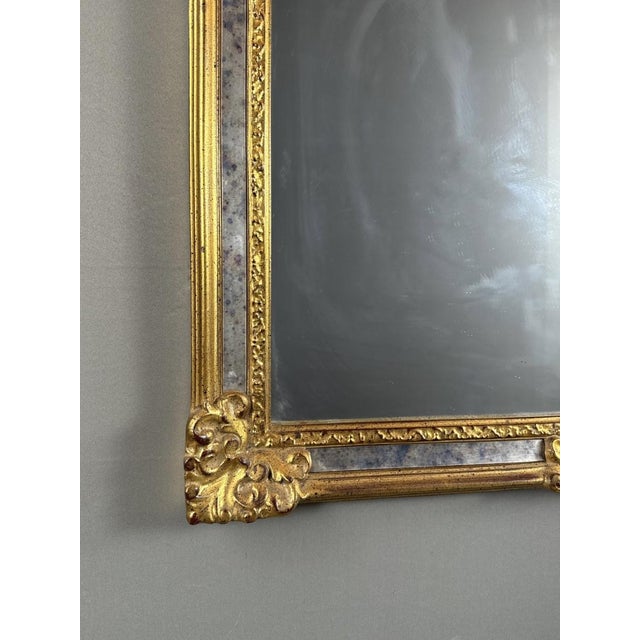 20th Century Louis XV Carved and Gilded Wooden Mirror For Sale - Image 6 of 8