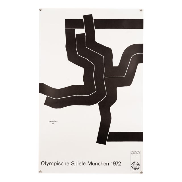 Olympia Lithograph Poster by Eduardo Chillida, 1972 For Sale