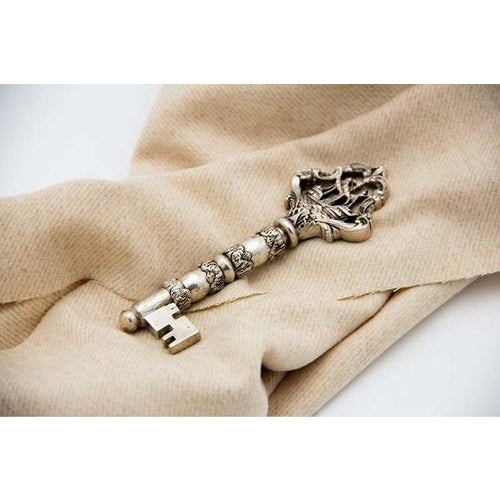 Detailed Silver Key with Reliefs and Cut-Out Galleon For Sale - Image 4 of 4