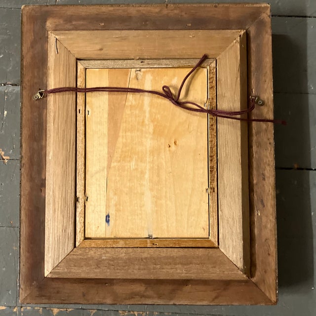 1950s 1950’s Original Small Impressionist European Harbor Scene Painting Original Frame Signed For Sale - Image 5 of 6