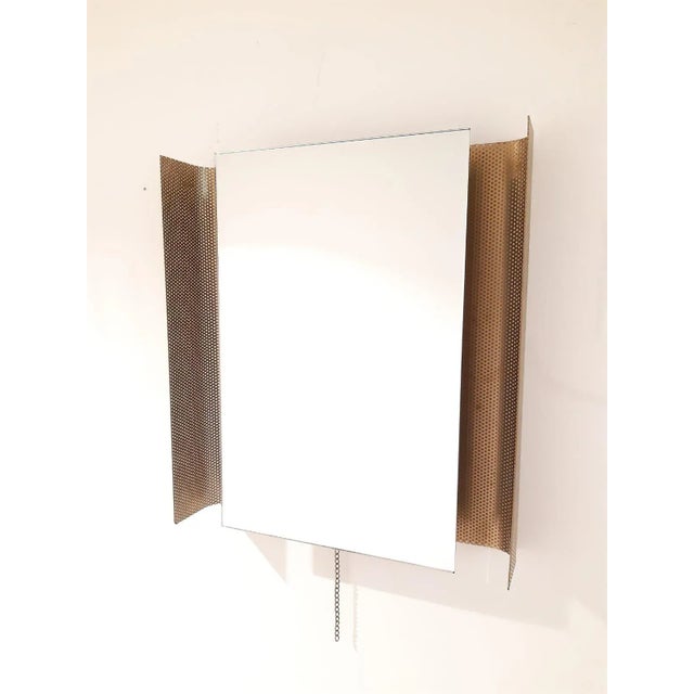Gold Mid-Century Perforated Illuminated Mirror by Floris Fiedeldij for Artimeta, 1960s For Sale - Image 8 of 8