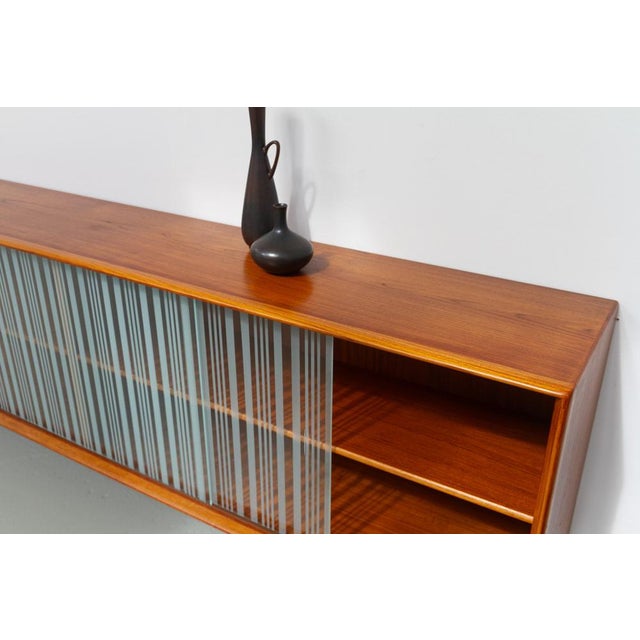 Danish Modern Low Teak Sideboard with Etched Glass Doors from Skovby, 1960s For Sale - Image 17 of 18