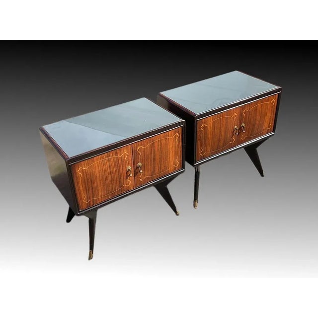 Italian Art Deco Bedside Cabinets in the style of Paolo Buffa, 1950s, Set of 2 For Sale - Image 11 of 12