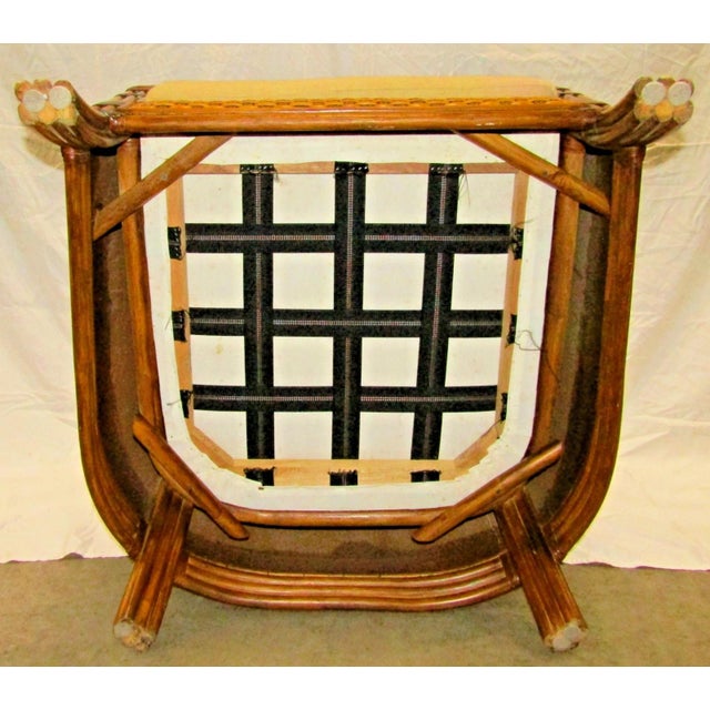 1970s Vintage Rattan Wicker Mandalay Chair With Cushions For Sale - Image 17 of 17