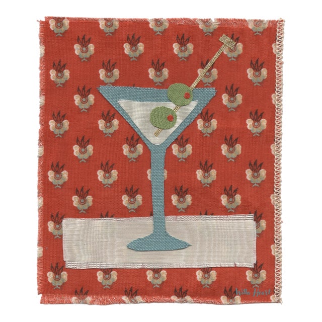Gemma the Martini by Willa Heart in Brimfield Black Frame, Mini Art Print For Sale
